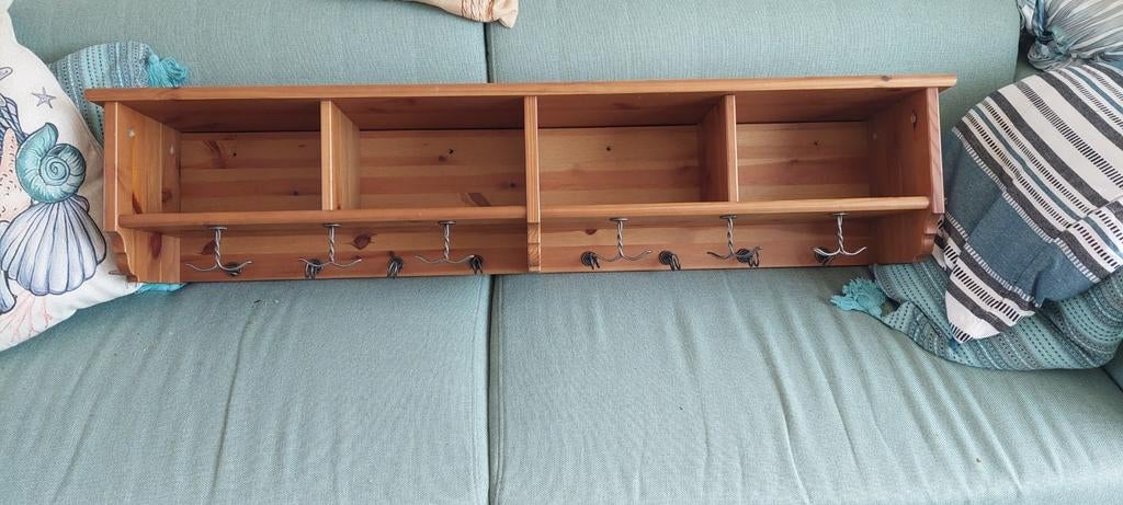 IKEA Leksvik kapstok met opbergboxjes (120x26x22 cm), Huis en Inrichting, Gebruikt, Minder dan 100 cm, Hout, Ophalen