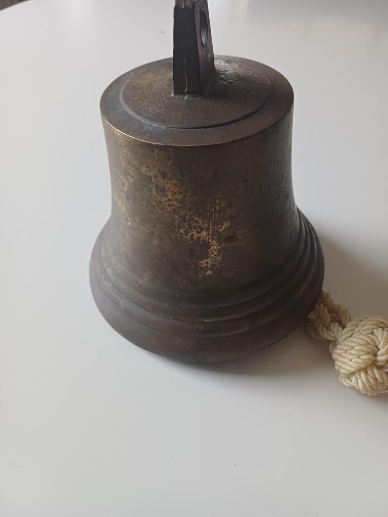 Originele zware messing scheepsbel met koord, Ophalen of Verzenden