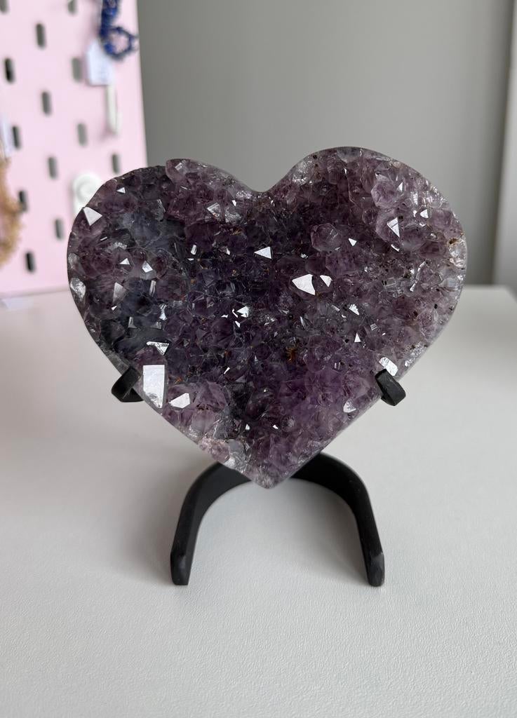 Amethist hart, Verzamelen, Mineralen en Fossielen, Ophalen of Verzenden