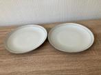2 Dinerborden met Zilveren Randafwerking, Overige materialen, Gebruikt, Ophalen of Verzenden, Bord(en)