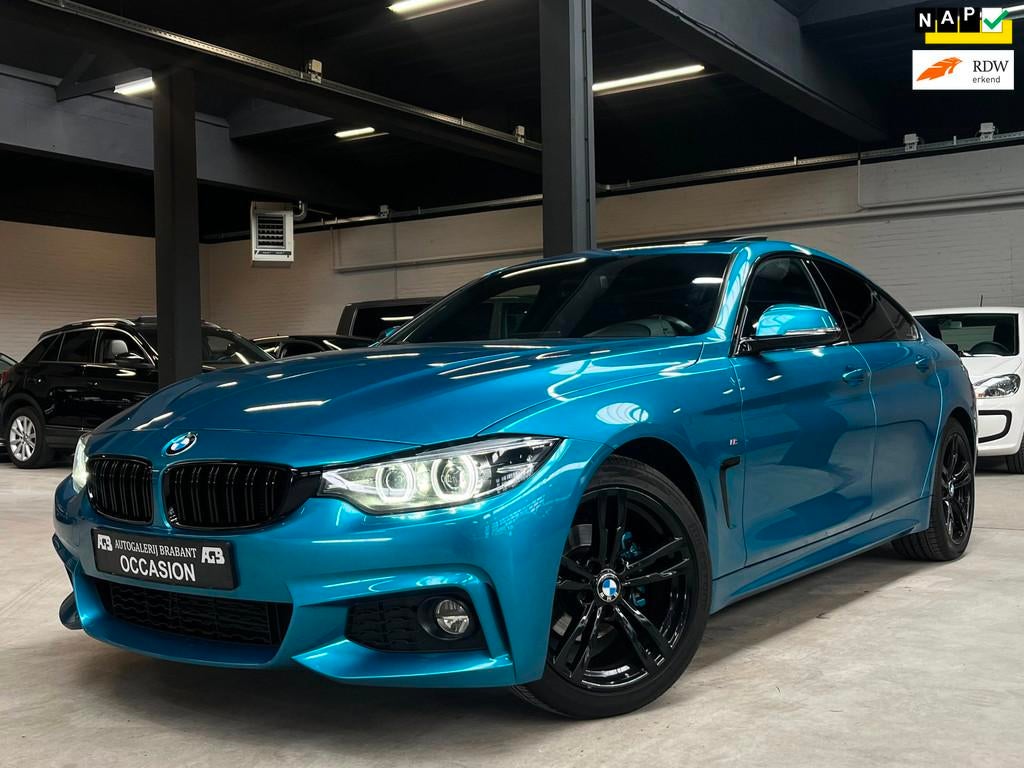 BMW 4-serie Gran Coupé 418i M-Sport Schuifkanteldak/AngelEy, Auto's, BMW, Automaat, Gebruikt, Euro 6, Blauw
