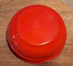 Vintage emaille rood met witte schaal, zwarte bies 18 cm, Ophalen of Verzenden