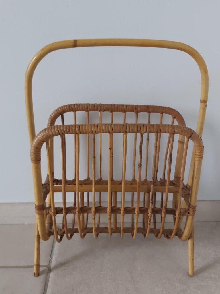 Leuke vintage rotan kranten / tijdschriften rek, Ophalen of Verzenden, Zo goed als nieuw