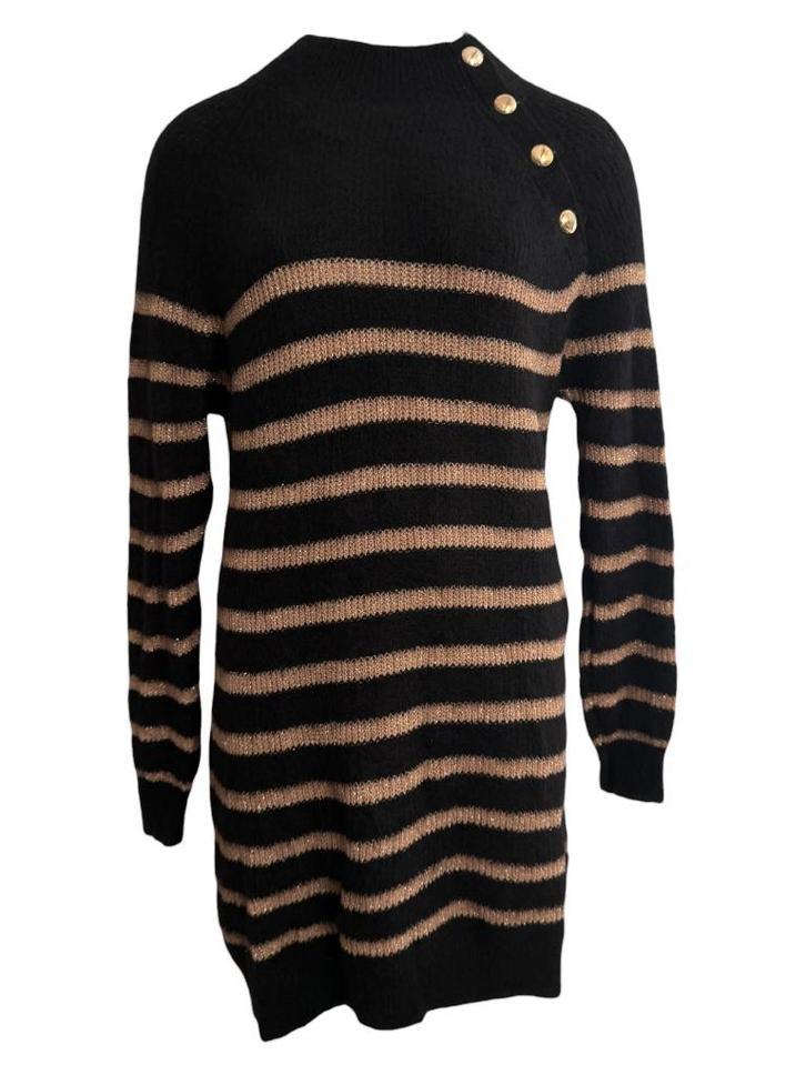 Sezane jurk S, Kleding | Dames, Jurken, Zo goed als nieuw, Zwart, Onder de knie, Ophalen of Verzenden