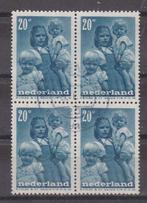 Nederland NVPH nr. 499 Gestempeld in blok van vier, Ophalen of Verzenden, Na 1940, Gestempeld