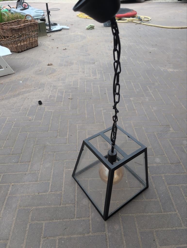 Mooie brocante metalen lamp, Ophalen, Zo goed als nieuw, Metaal