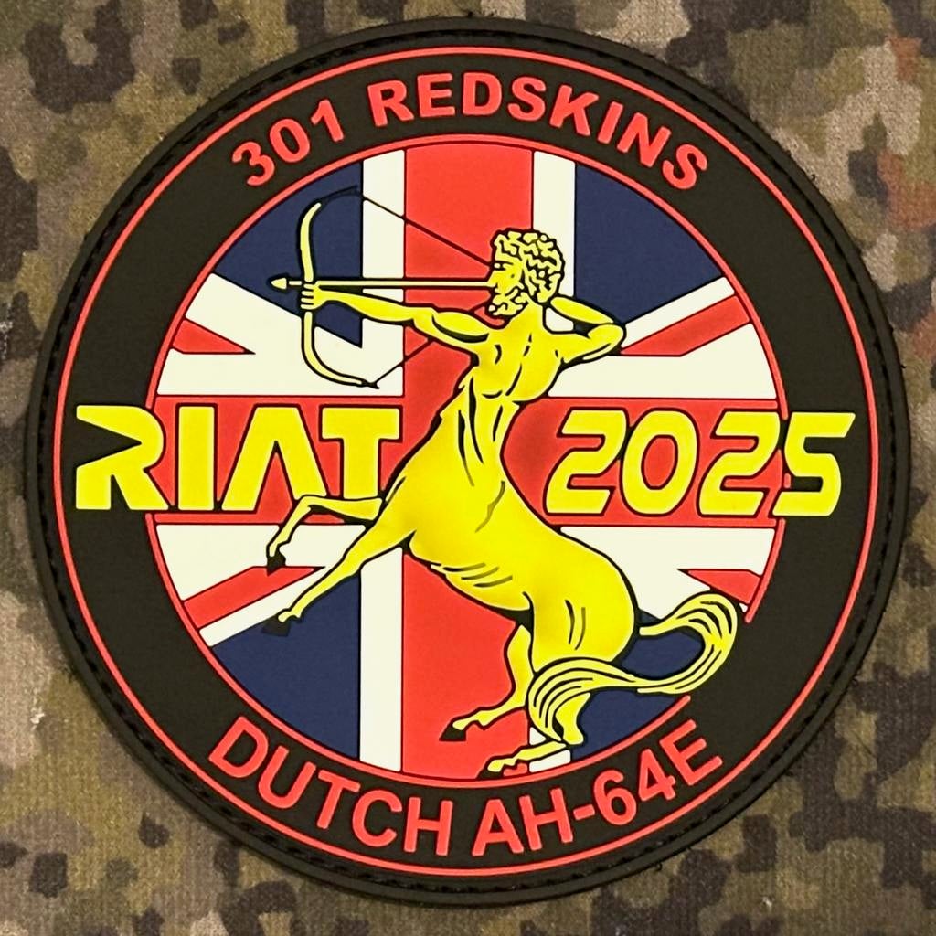 Patch RNLAF 301 SQN RIAT 2025 PVC, Ophalen of Verzenden, Luchtmacht, Nederland, Embleem of Badge