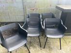 5 Hartman tuinstoelen met kussens, Ophalen of Verzenden, Gebruikt, Kunststof, Stapelbaar