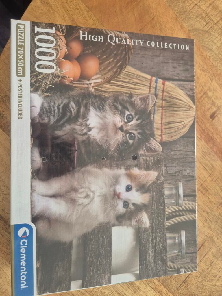 Clementoni puzzel 1000 stukjes met kittens, Ophalen of Verzenden