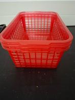 3x Plastic Bakjes Rood - 29x20x11cm - Opbergers, Kunststof, Gebruikt, Mand, Ophalen of Verzenden