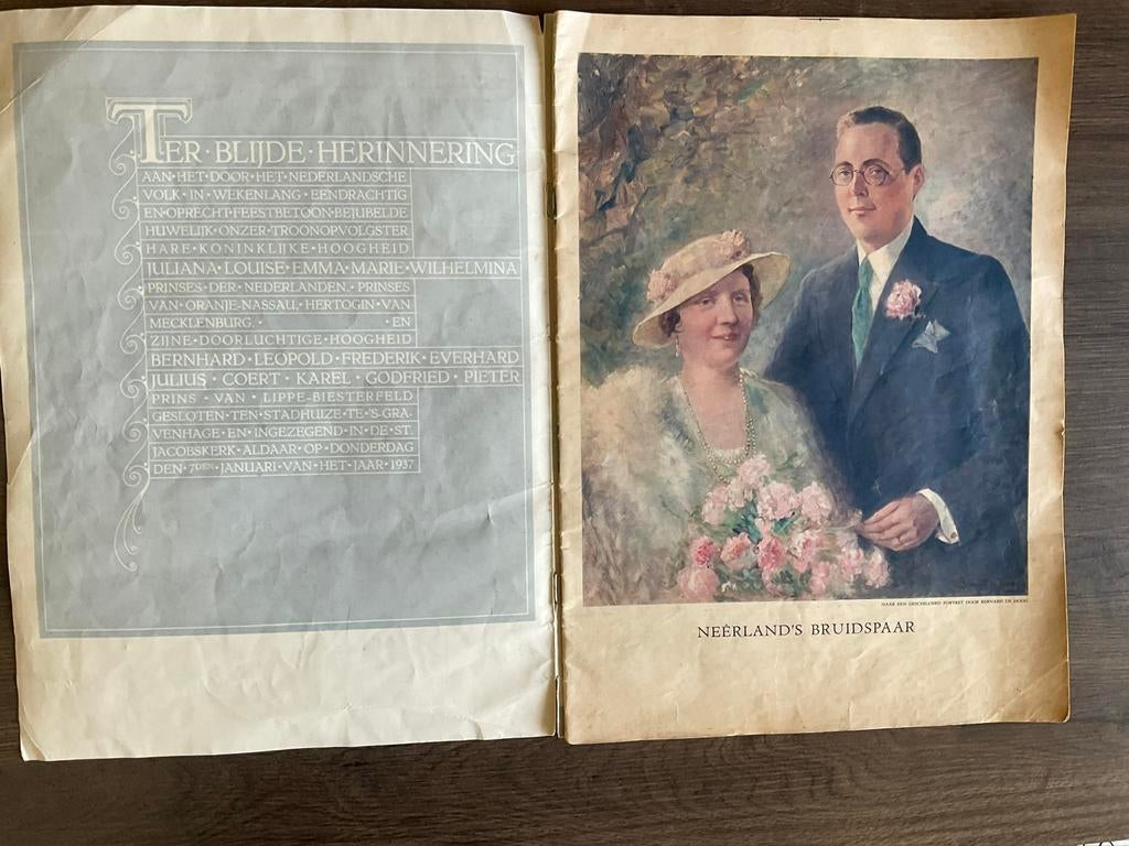 Gedenknummer Prinselijk Huwelijksfeest 7 januari 1937 (KWF), Ophalen of Verzenden, Gebruikt, Kaart, Foto of Prent