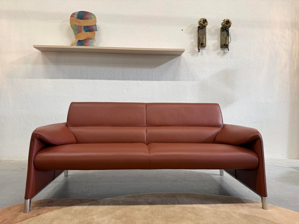 Nieuwstaat Leolux Felizia Bank 2,5 zits Senso Rust, Leolux, Tweepersoons, 75 tot 100 cm, Ophalen of Verzenden