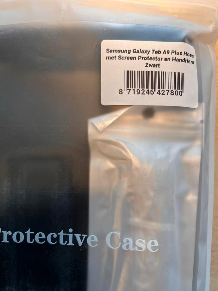 Samsung Galaxy Tab A9 Plus Hoes met Screen Protector Zwart, Computers en Software, Tablet-hoezen, Nieuw, Bescherming voor- en achterkant