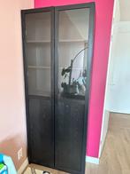 Ikea Billy Boekenkast Zwart met Glazen Deuren, Huis en Inrichting, Kasten | Boekenkasten, Ophalen, Gebruikt, 200 cm of meer, 50 tot 100 cm