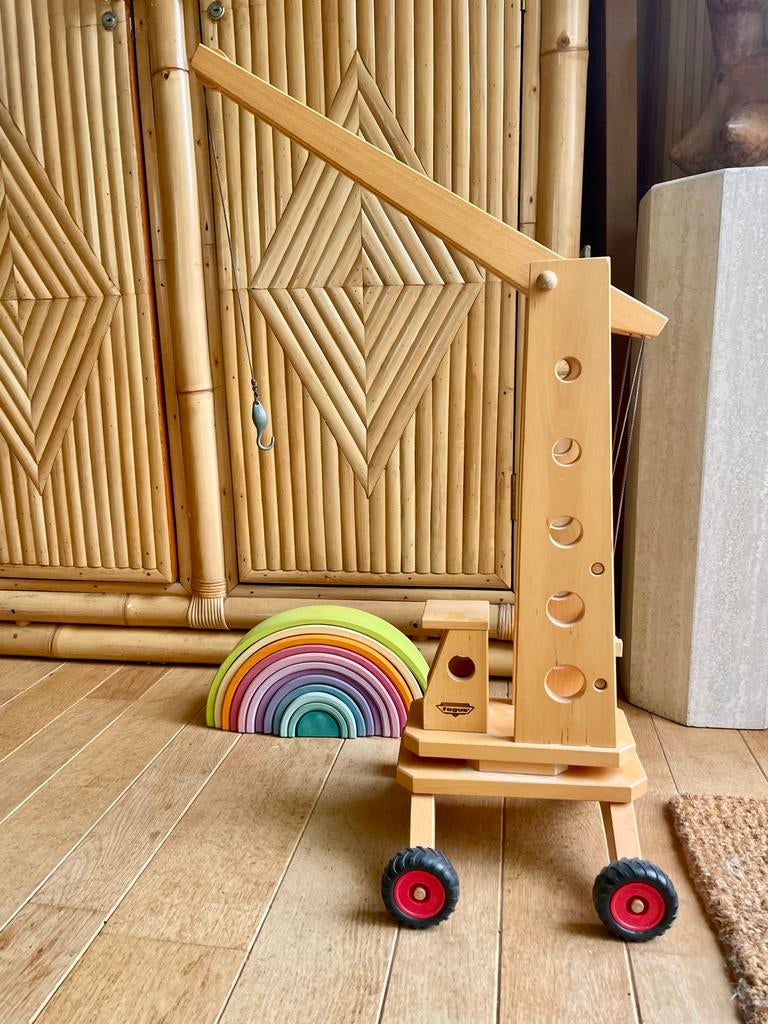 Fagus Duurzame Houten Hijskraan Speelgoed, Ophalen of Verzenden, Gebruikt, Jongen of Meisje