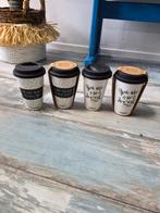 Vier leuke koffie to go mokken, Ophalen of Verzenden, Nieuw, Overige stijlen, Kop(pen) en/of Schotel(s)