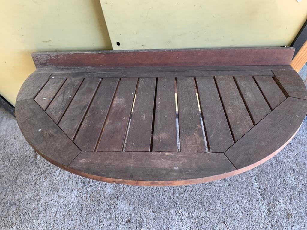 Balkonhek of muur tafel van hardhout, Ophalen, Gebruikt, Rechthoekig, Hout