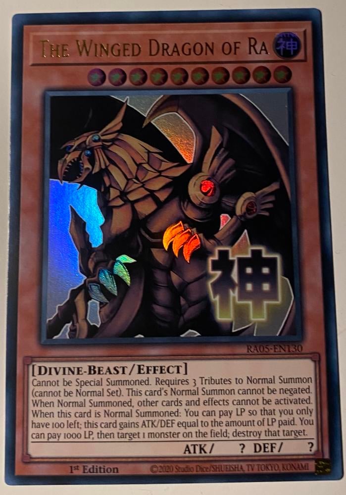 Yu-Gi-Oh! Stamped Egyptian God Set RA05 1st Edition English, Hobby en Vrije tijd, Verzamelkaartspellen | Yu-gi-Oh!, Ophalen of Verzenden