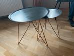 Bijzettafeltjes 2x, 45 tot 60 cm, Metaal of Aluminium, Rond, Ophalen of Verzenden