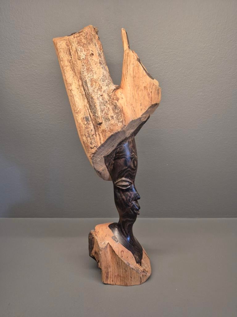 Zeer fraai en uniek afrikaans beeld, Antiek en Kunst, Kunst | Beelden en Houtsnijwerken, Ophalen of Verzenden