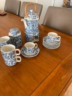 Prachtig Delfts Blauw theeservies met theepot en kopjes, Antiek en Kunst, Ophalen of Verzenden