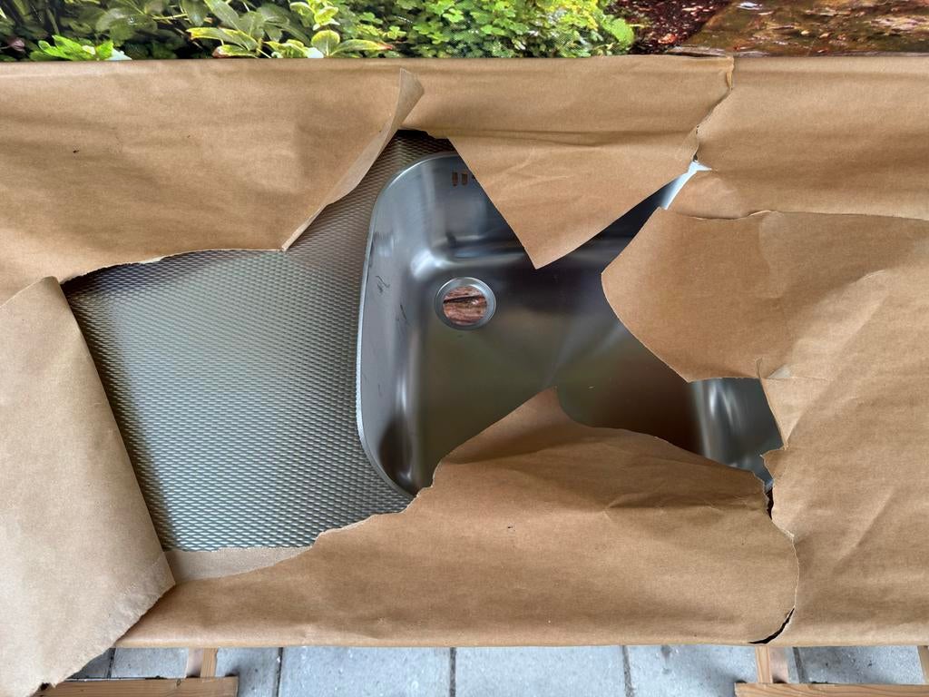 Aanrechtblad RVS met Spoelbak 172x55 met opstaande rand, Ophalen, Overige kleuren, Overige typen, Nieuw