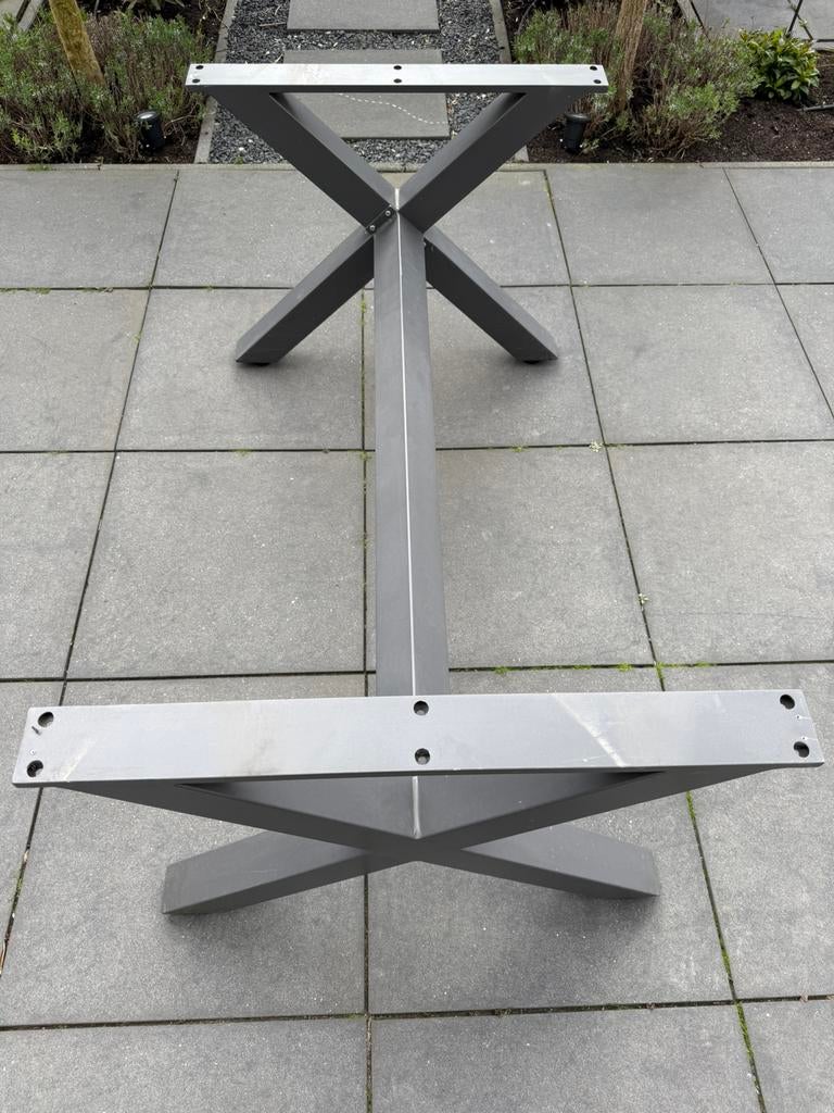 Kruispoot / onderstel tuintafel, Tuin en Terras, Tuintafels, Ophalen of Verzenden, Zo goed als nieuw, Rechthoekig, Aluminium