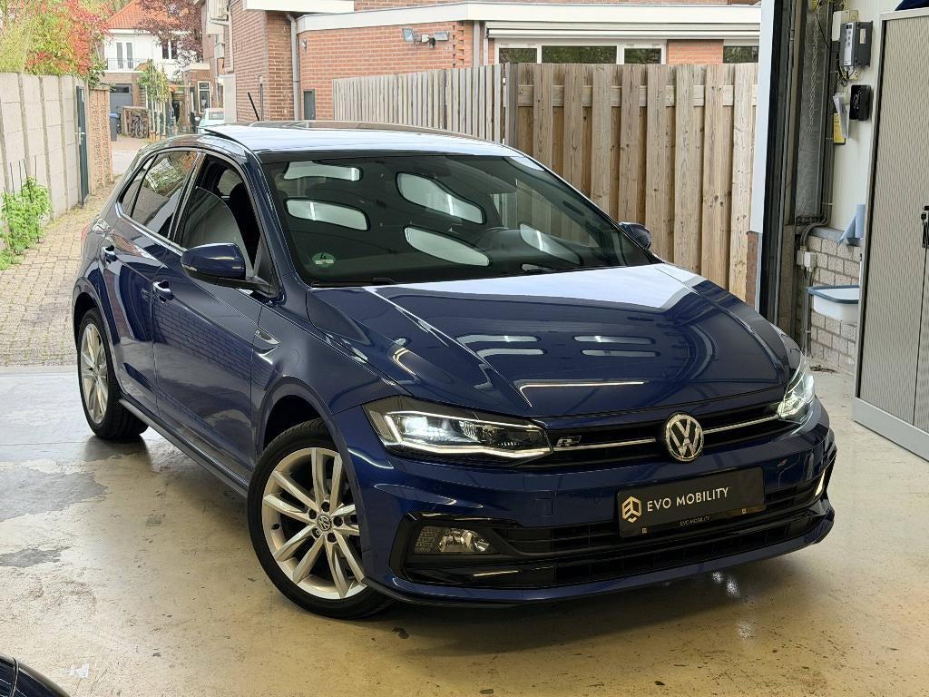 Volkswagen Polo 1.0 TSI | R Line | Automaat | Panoramadak, Auto's, Bi-Xenon koplampen, 95 pk, Met garantie (alle), Blauw