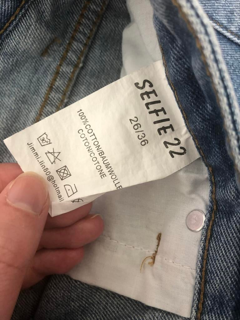 Selfie 22 Denim Shorts - Maat 26/36, Kleding | Dames, Kort, Blauw, Ophalen of Verzenden, Maat 34 (XS) of kleiner
