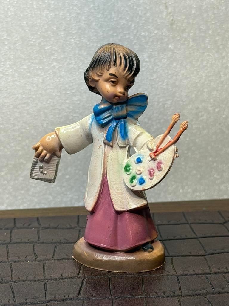 Vintage beeldje gemaakt in Italië, kleine kunstenaar, Ophalen of Verzenden, Zo goed als nieuw, Dier