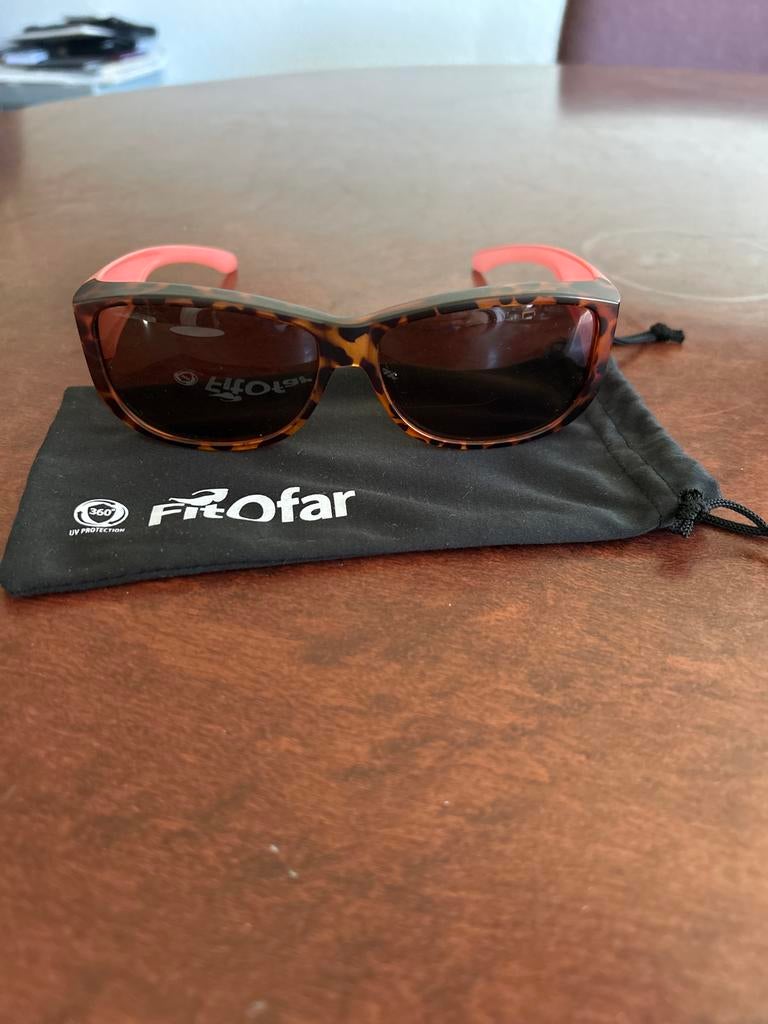 FitOfar overzet Zonnebril met UV-bescherming, Overige merken, Zonnebril, Bruin, Ophalen of Verzenden