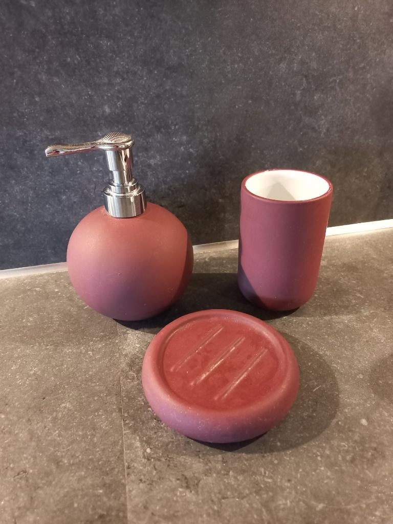 Zeepdispenser, tandenborstelhouder & zeephouder, Ophalen of Verzenden, Gebruikt, Paars, Overige typen