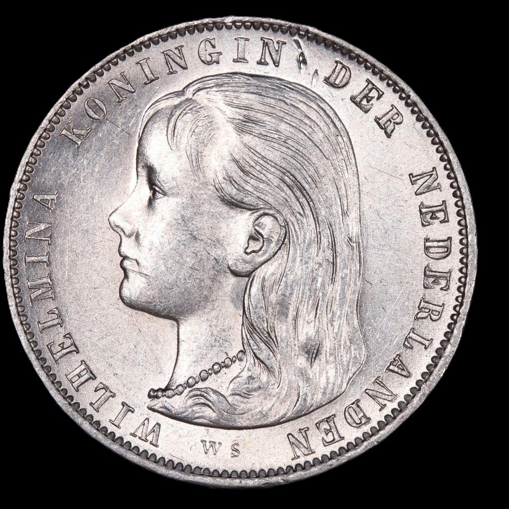 Nieuw aanbod bij de Dutch Coin legacy., Postzegels en Munten, Munten | Nederland, Losse munt, 1 gulden, Koningin Wilhelmina, Zilver