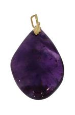 Amethist edelsteen 14k gouden grote ketting hanger, Voordeelsieraden, Verzenden, Zo goed als nieuw, Met edelsteen