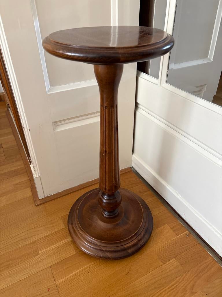 Houten plantenstandaard - 60 cm hoog, Huis en Inrichting, Tafels | Bijzettafels, Ophalen, Gebruikt, Rond, 60 cm of meer