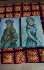 💐2 VINTAGE SCHILDERIJTJES JAREN 60. GEMERKT TORINO, Ophalen of Verzenden, Huis en Inrichting