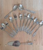 Zilverkleurig 6 delig gebakset met gedetailleerd handvat., Antiek en Kunst, Ophalen of Verzenden