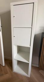 IKEA Kallax 4-vaks kast met 2 verplaatsbare deurtjes, Ophalen, Gebruikt