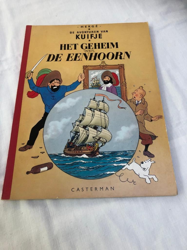 Kuifje Het Geheim van de Eenhoorn (A63-III) SC 1963., Gelezen, Eén stripboek, Ophalen of Verzenden, Hergé