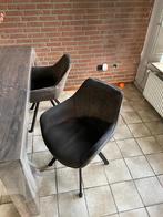 4 donkergrijze eetkamerstoelen, Ophalen, Gebruikt, Overige kleuren, Vier