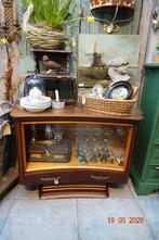 Vintage vitrinekast/theekastje, Ophalen, Met plank(en), Gebruikt, 50 tot 100 cm