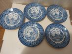Rozenborg flot Blauwe schotels ,5stuks, Antiek en Kunst, Antiek | Servies los, Ophalen of Verzenden