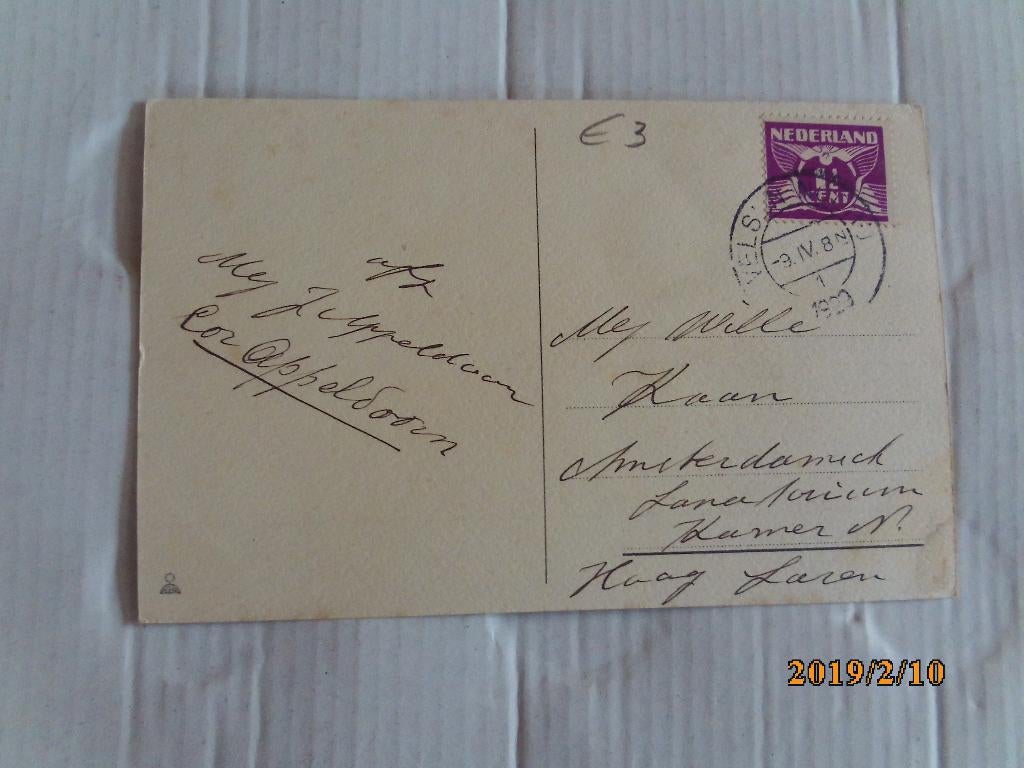 oude ansichtkaart mannetje met wandelstok, Ophalen of Verzenden, 1920 tot 1940, Gelopen