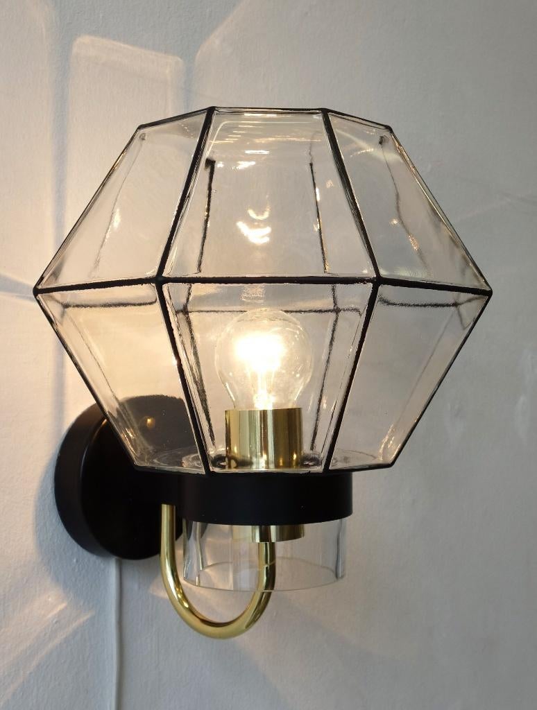 Vintage wandlamp Art Deco Glashütte Limburg industrieel, Huis en Inrichting, Lampen | Wandlampen, Ophalen of Verzenden, Gebruikt