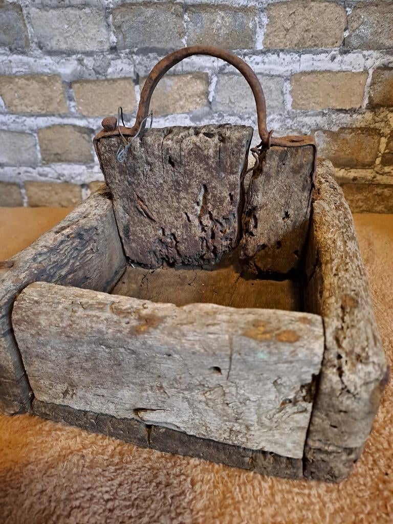Antieke houten bak, boerderij dieren val, Antiek en Kunst, Ophalen of Verzenden