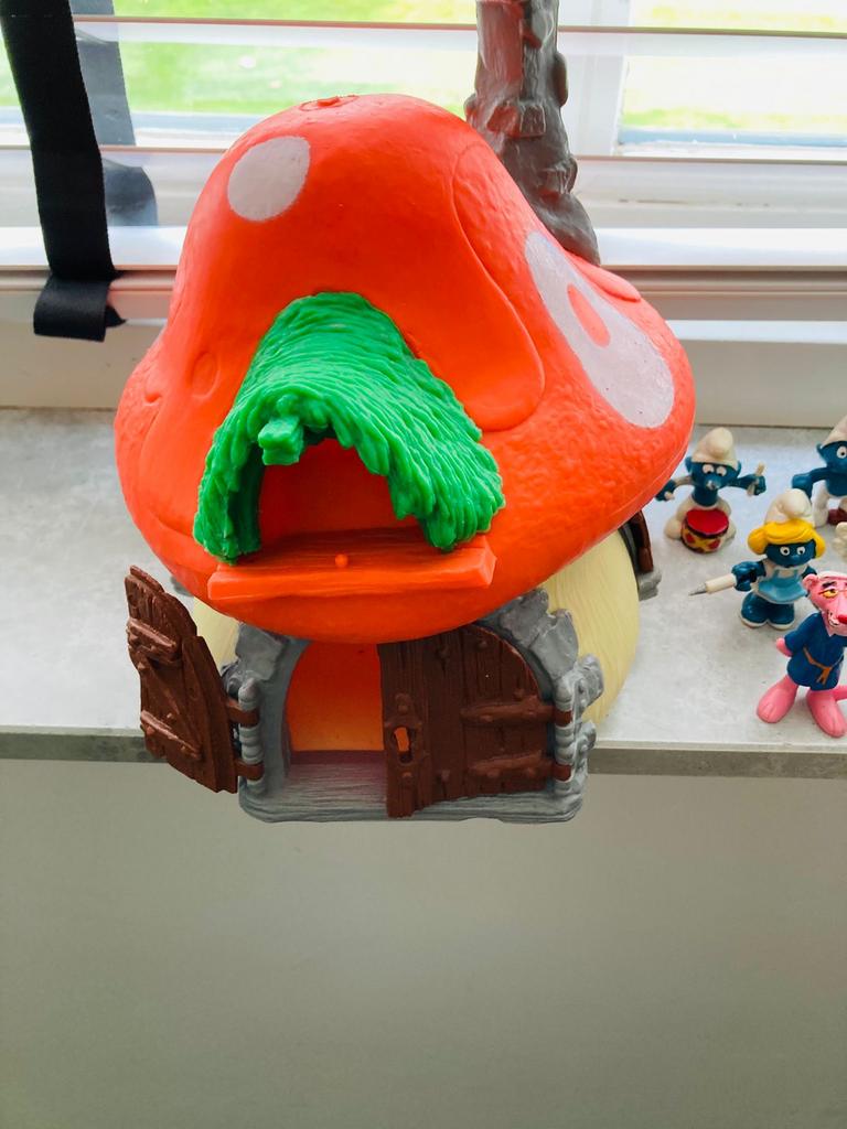 Vintage Schleich Smurfen Paddenstoelhuisje Jaren 80, Verzamelen, Smurfen, Ophalen, Gebruikt, Verschillende Smurfen, Huisje of Attribuut