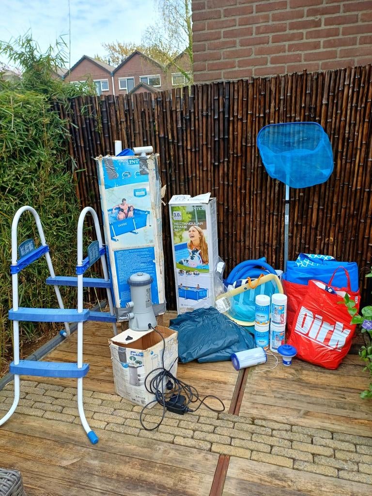 Zeer compleet zwembad met veel extra's - 3 x 2 meter, Ophalen, 200 tot 300 cm, Rond, Zo goed als nieuw