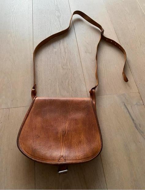 Zadeltas ook crossbody te dragen leer, Ophalen of Verzenden, Gebruikt, Bruin, Leer