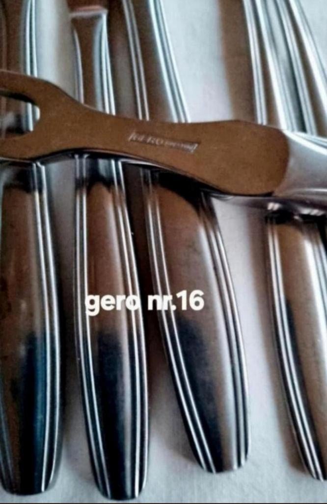 Gero roestvrij bestek dubbele randen in de handvatten, Antiek en Kunst, Antiek | Bestek, Ophalen of Verzenden