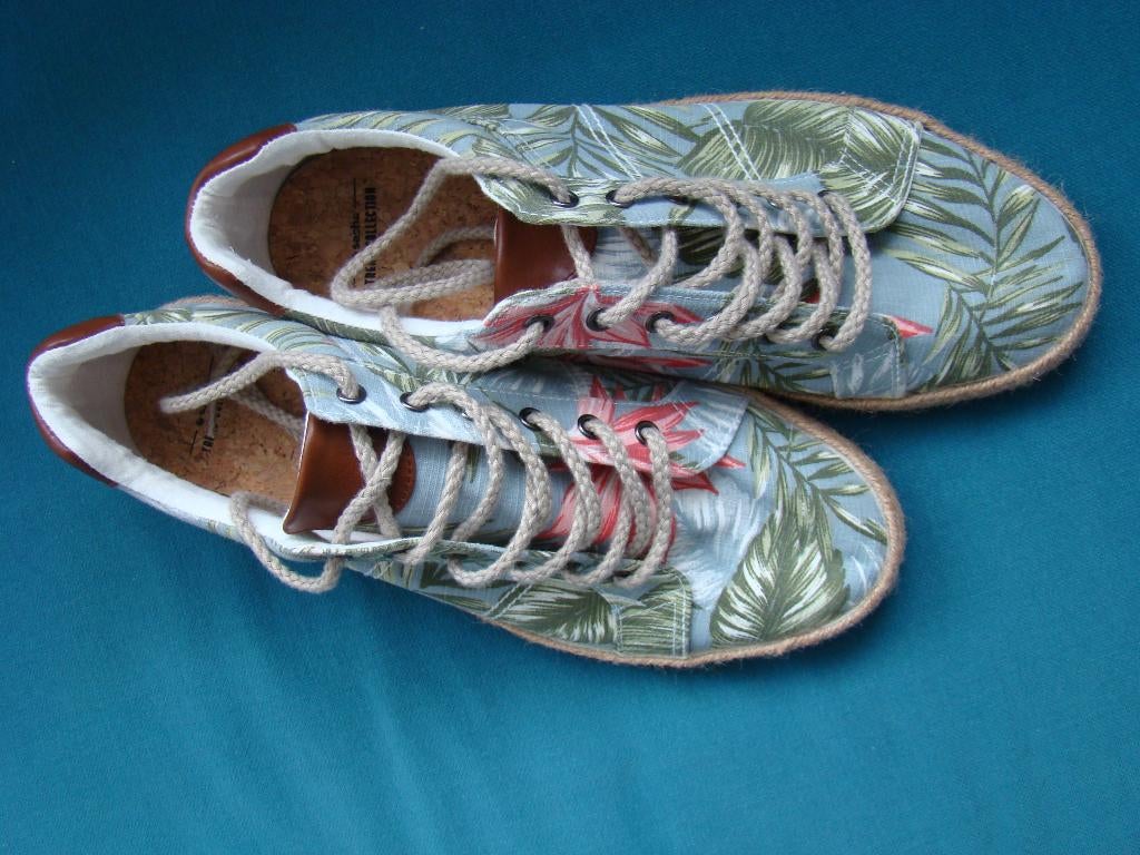 Sacha Schoenen Linnen Blauw Groen maat 43 Ongedragen -NIEUW-, Blauw, Nieuw, Ophalen of Verzenden, Sacha